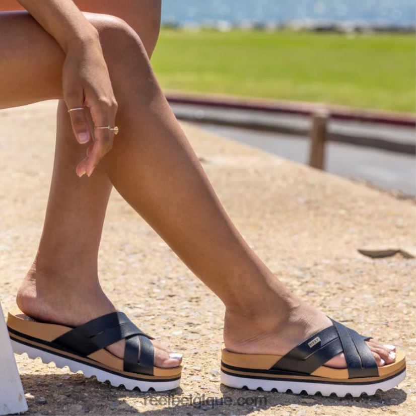 femmes Reef noir/beige coussin bloom salut 2H4Z0V56