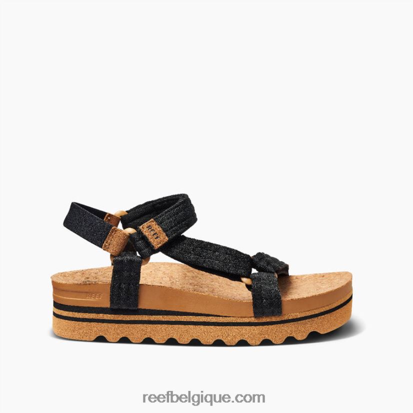 femmes Reef noir/beige coussin rem salut 2H4Z0V130