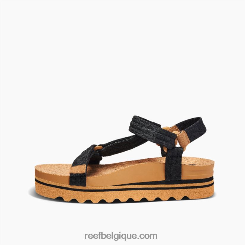 femmes Reef noir/beige coussin rem salut 2H4Z0V130