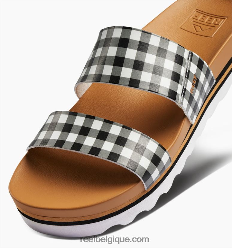 femmes Reef vichy noir coussin vista salut 2H4Z0V134