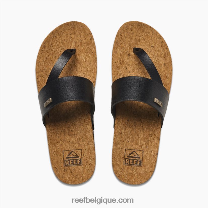 femmes Reef noir/beige coussin sol salut 2H4Z0V29