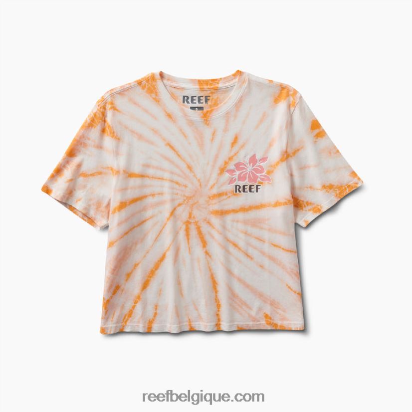 femmes Reef teinture cravate pêche dis s'il te plait t-shirt court à manches courtes 2H4Z0V273