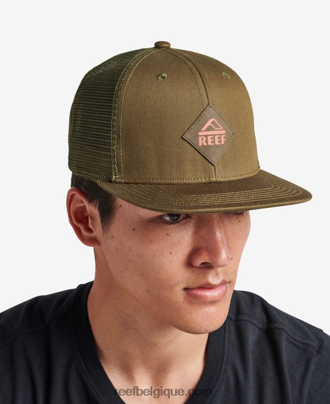 Hommes Reef olive foncé casquette madre snapback 2H4Z0V760