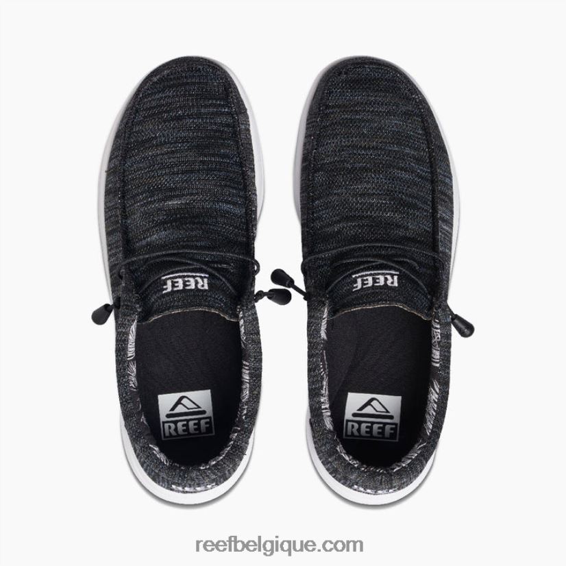 Hommes Reef noir/gris/blanc coussin côte maille 2H4Z0V492