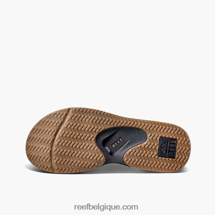 Hommes Reef noir marron cuir fanning baja 2H4Z0V379