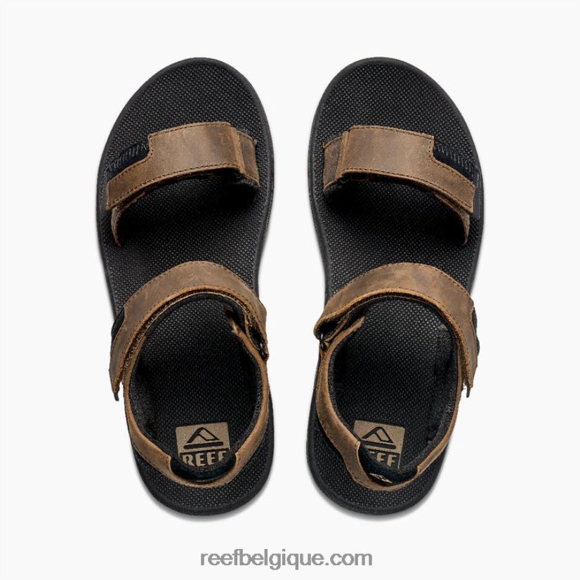 Hommes Reef noir marron cuir fanning baja 2H4Z0V379