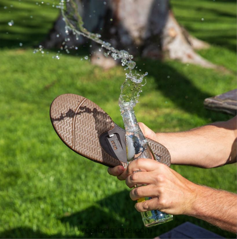 Hommes Reef marron foncé éventail en cuir 2H4Z0V336