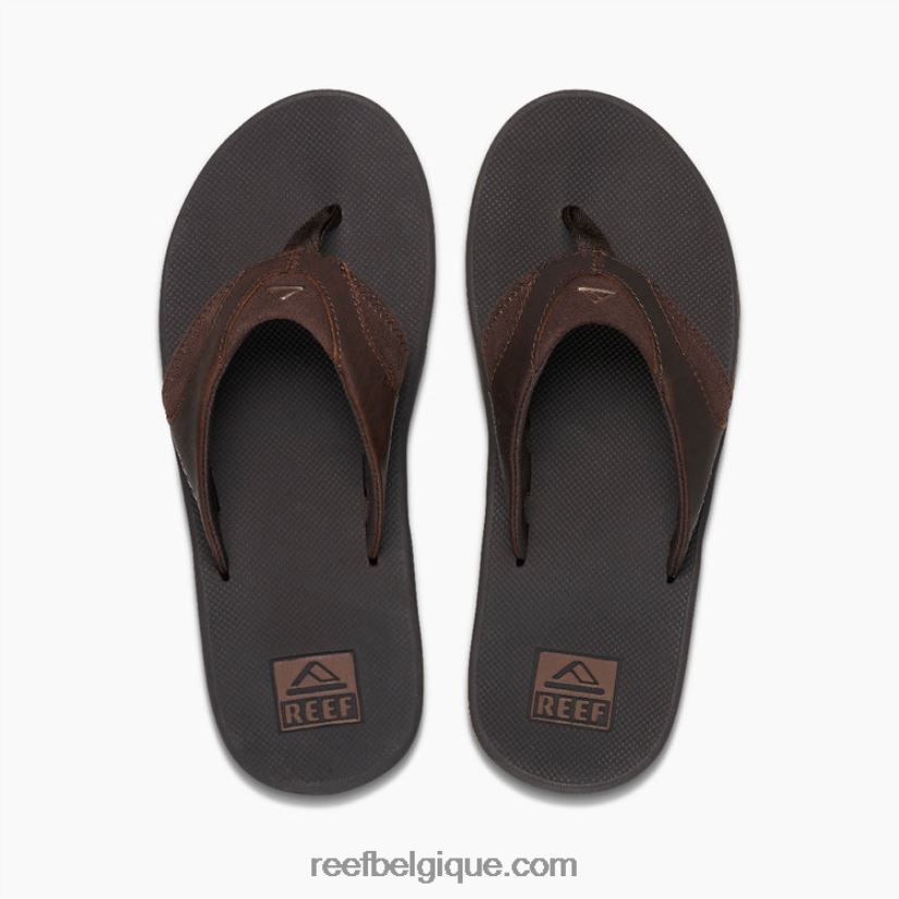 Hommes Reef marron foncé éventail en cuir 2H4Z0V336
