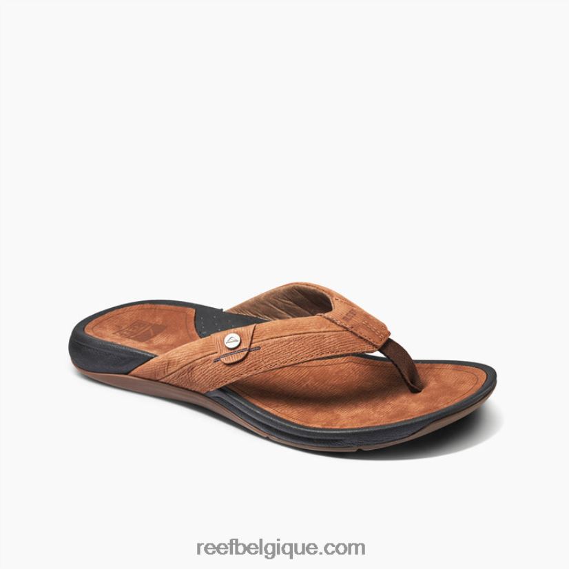 Hommesnoir marron cuir récif pacifique 2H4Z0V467