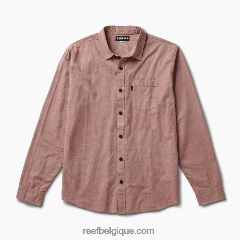 Hommes Reef acajou chemise à manches longues stuart 2H4Z0V657