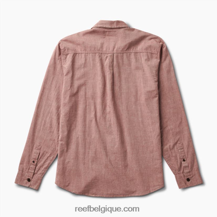 Hommes Reef acajou chemise à manches longues stuart 2H4Z0V657