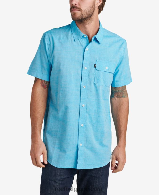 Hommes Reef bleu ciel étoilé chemise à manches courtes 2H4Z0V643