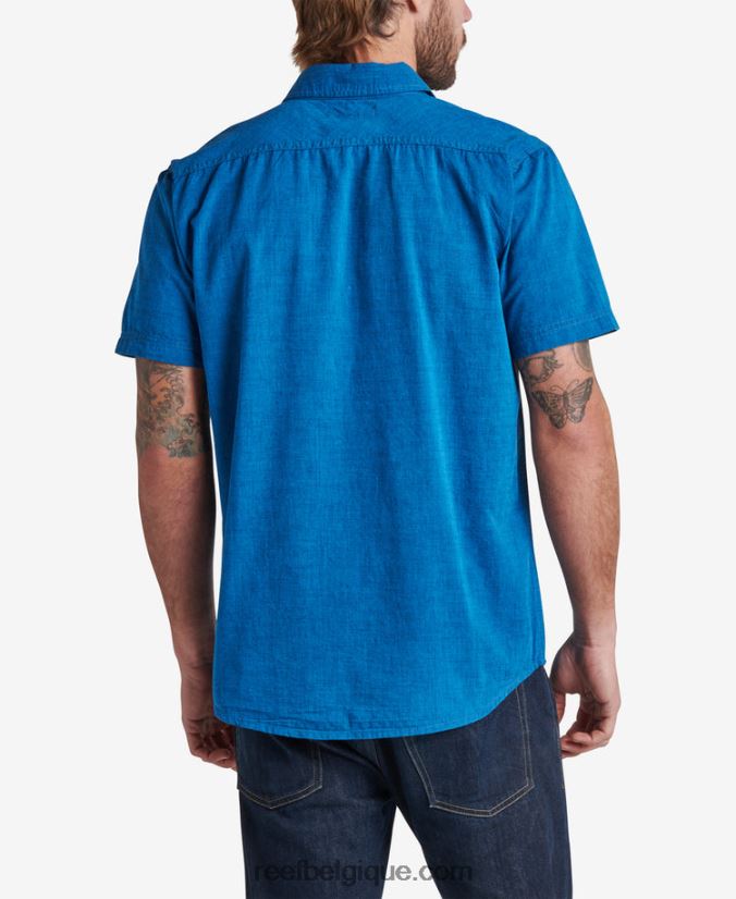 Hommes Reef bleu français chemise à manches courtes 2H4Z0V653