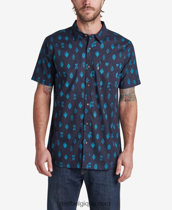 Hommes Reef ciel de nuit chemise à manches courtes travis 2H4Z0V649