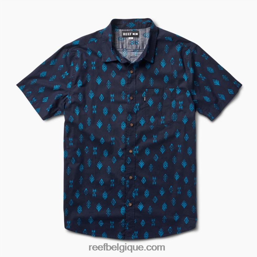 Hommes Reef ciel de nuit chemise à manches courtes travis 2H4Z0V649