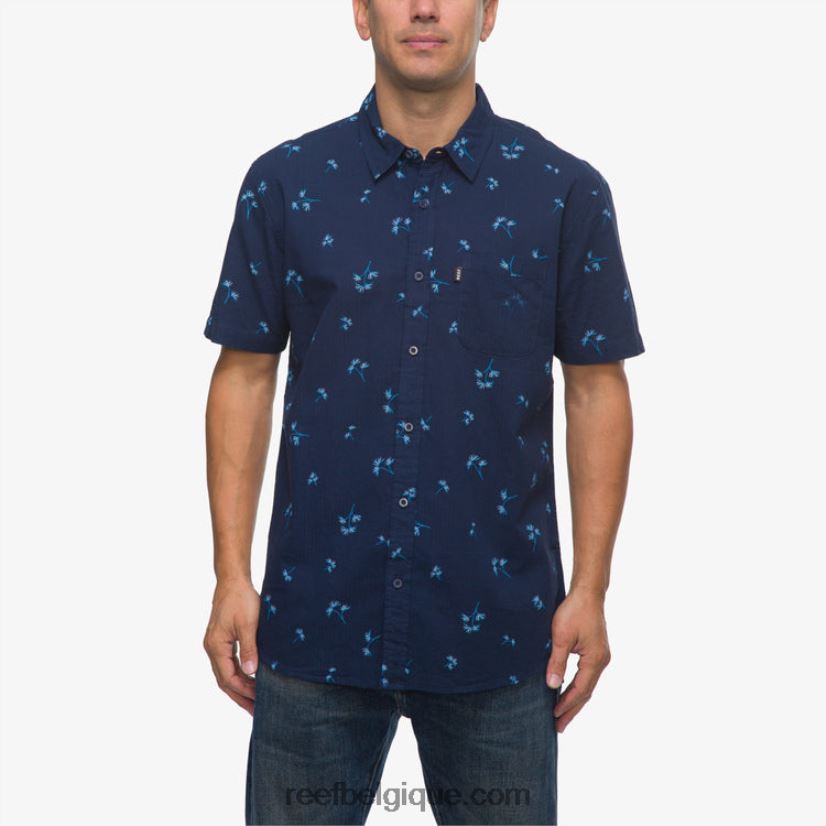 Hommes Reef insigne bleu chemise corbin à manches courtes 2H4Z0V644