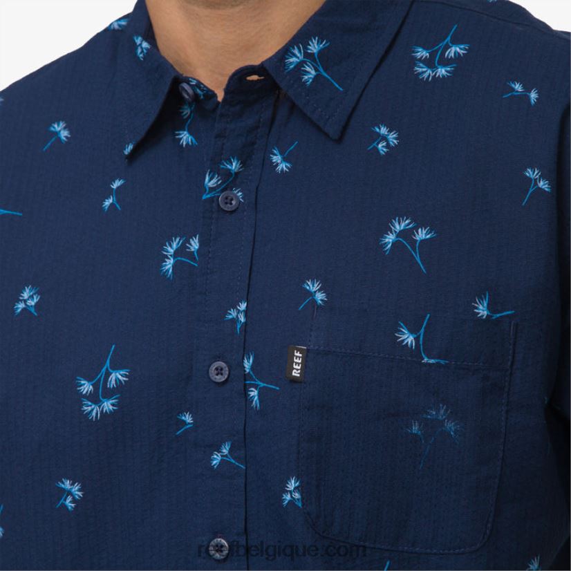 Hommes Reef insigne bleu chemise corbin à manches courtes 2H4Z0V644