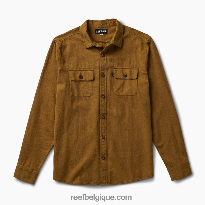 Hommes Reef olive foncé flanelle rask à manches longues 2H4Z0V665