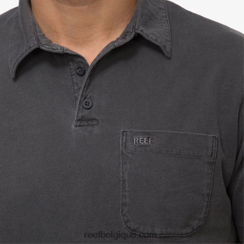 Hommes Reef pirate noir polo à manches courtes Walker 2H4Z0V641