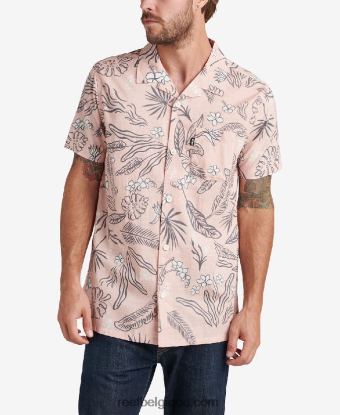 Hommes Reef rose sépia chemise à manches courtes rockdale 2H4Z0V639