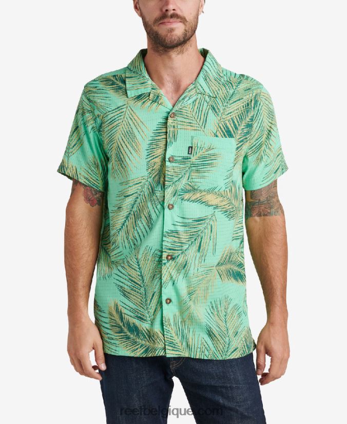 Hommes Reef vert électrique chemise à manches courtes peters 2H4Z0V668