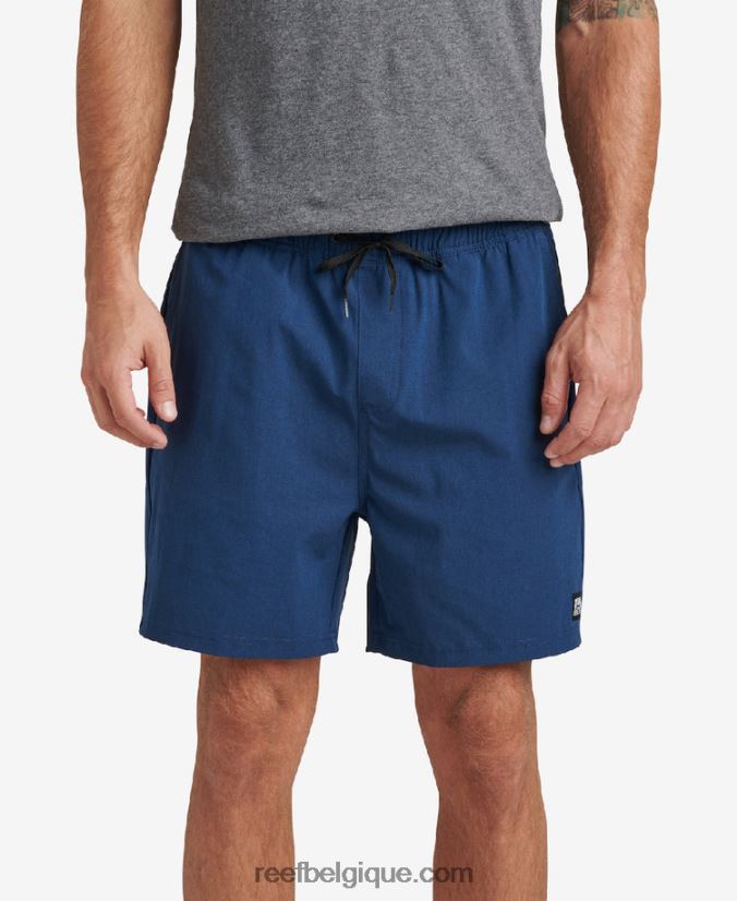 Hommes Reef insigne bleu short de marche taille élastique Fields 17" 2H4Z0V669