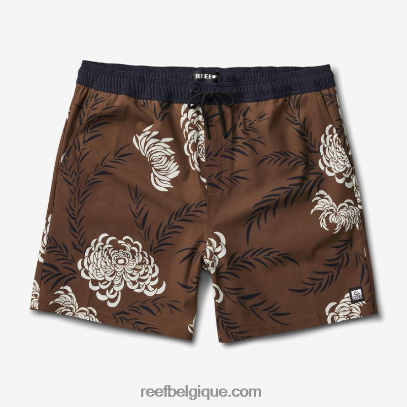 Hommes Reef olive foncé john volley short 17" 2H4Z0V696