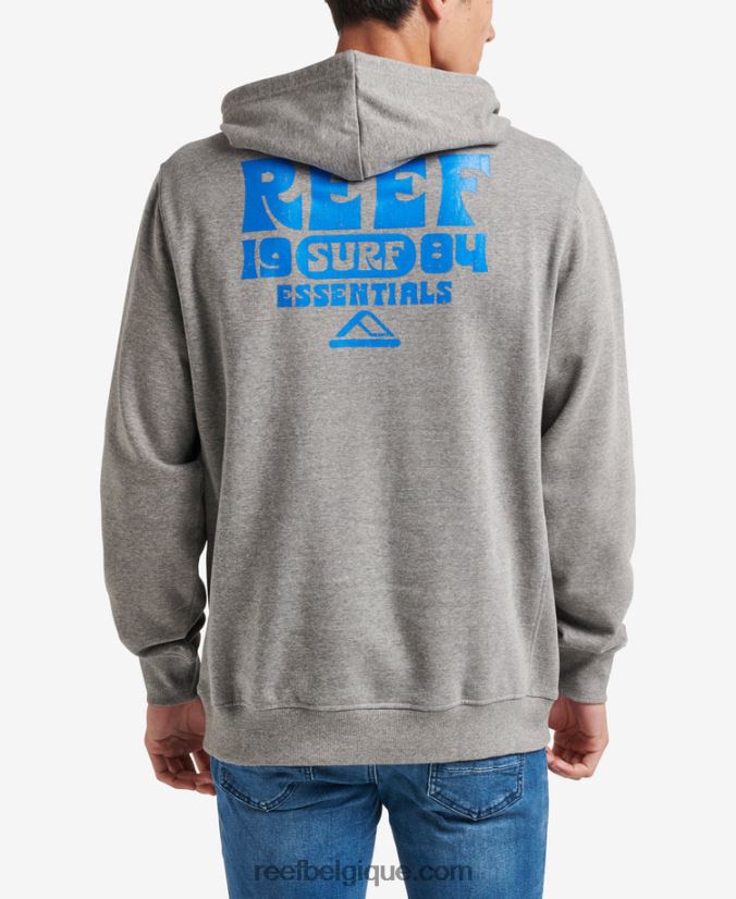 Hommes Reef gris acier carland sweat à capuche 2H4Z0V743
