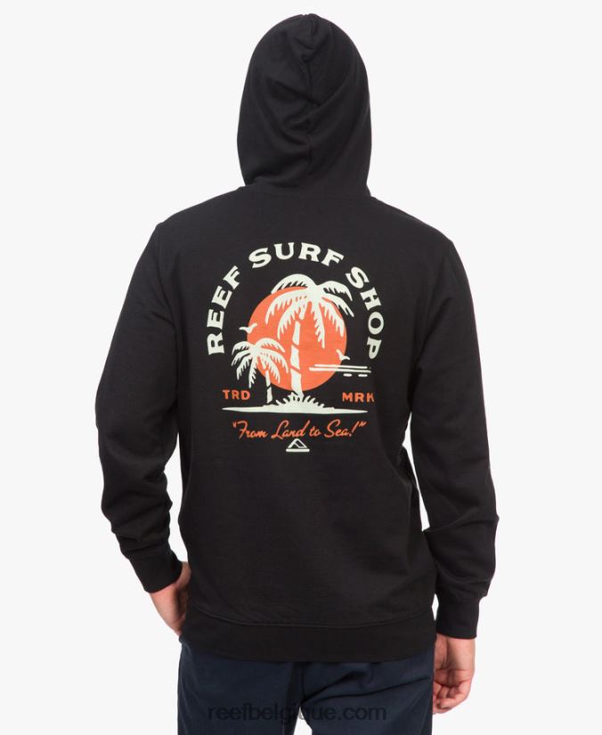 Hommes Reef noir sweat à capuche shuffle 2H4Z0V728