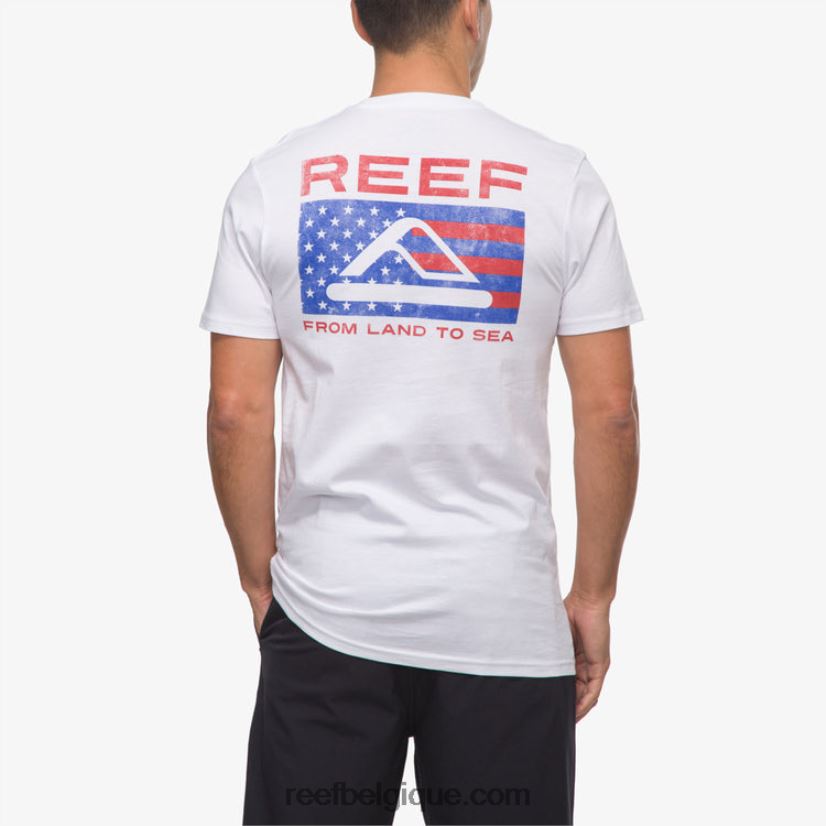 Hommes Reef blanc brillant t-shirt beverly à manches courtes 2H4Z0V564