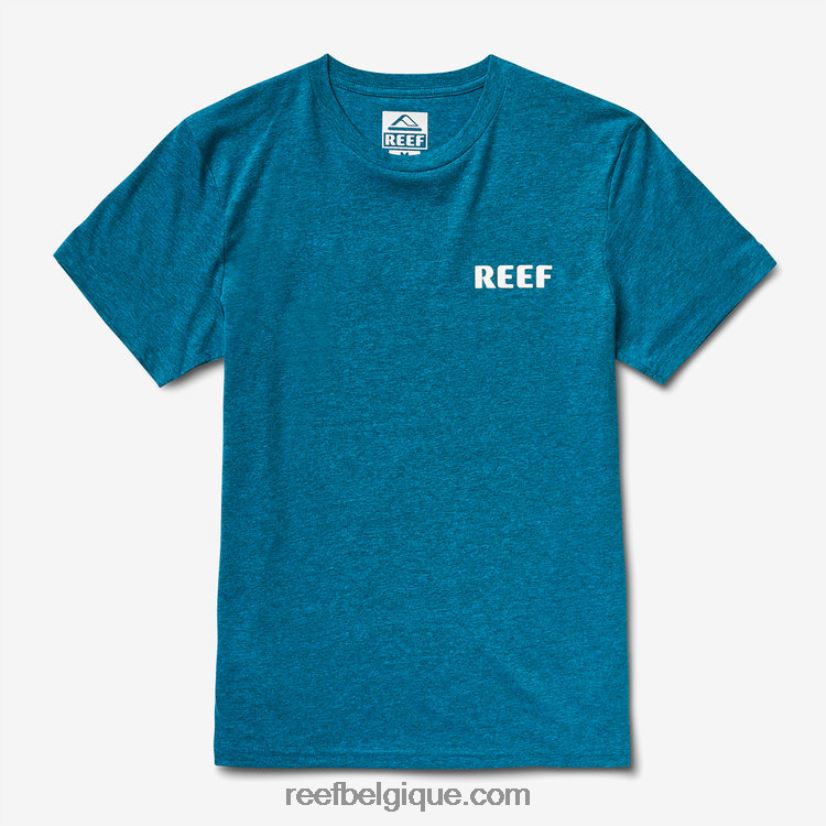 Hommes Reef chiné noir cyan t-shirt unie à manches courtes 2H4Z0V575