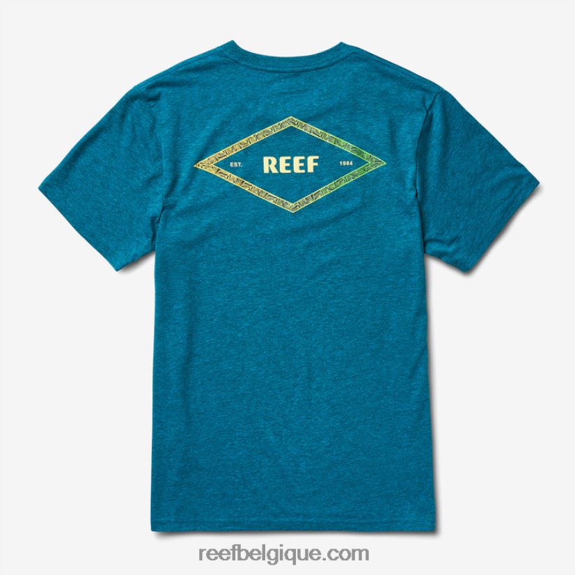 Hommes Reef chiné noir cyan t-shirt unie à manches courtes 2H4Z0V575