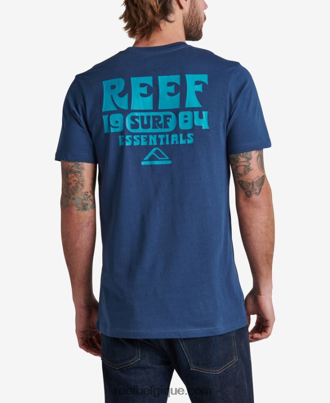Hommes Reef insigne bleu t-shirt carland à manches courtes 2H4Z0V565