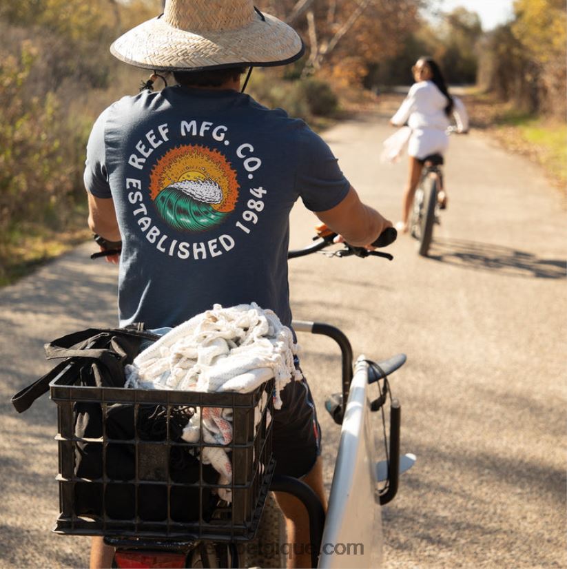 Hommes Reef insigne bleu t-shirt court à manches courtes 2H4Z0V556