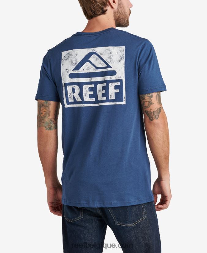 Hommes Reef insigne bleu t-shirt à manches courtes wellie 2H4Z0V554