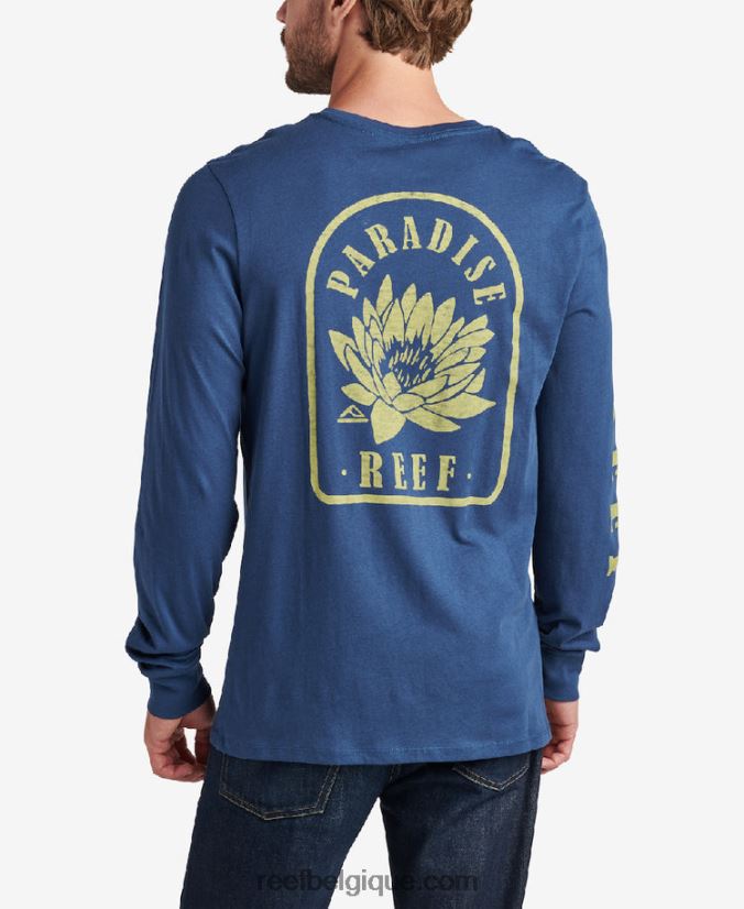 Hommes Reef insigne bleu t-shirt à manches longues blues 2H4Z0V616