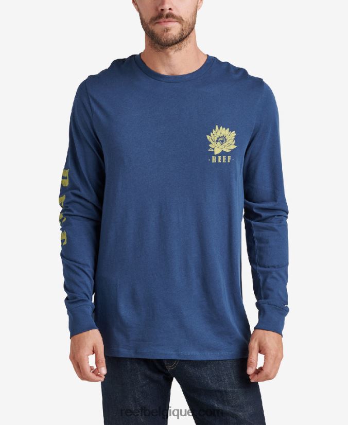 Hommes Reef insigne bleu t-shirt à manches longues blues 2H4Z0V616