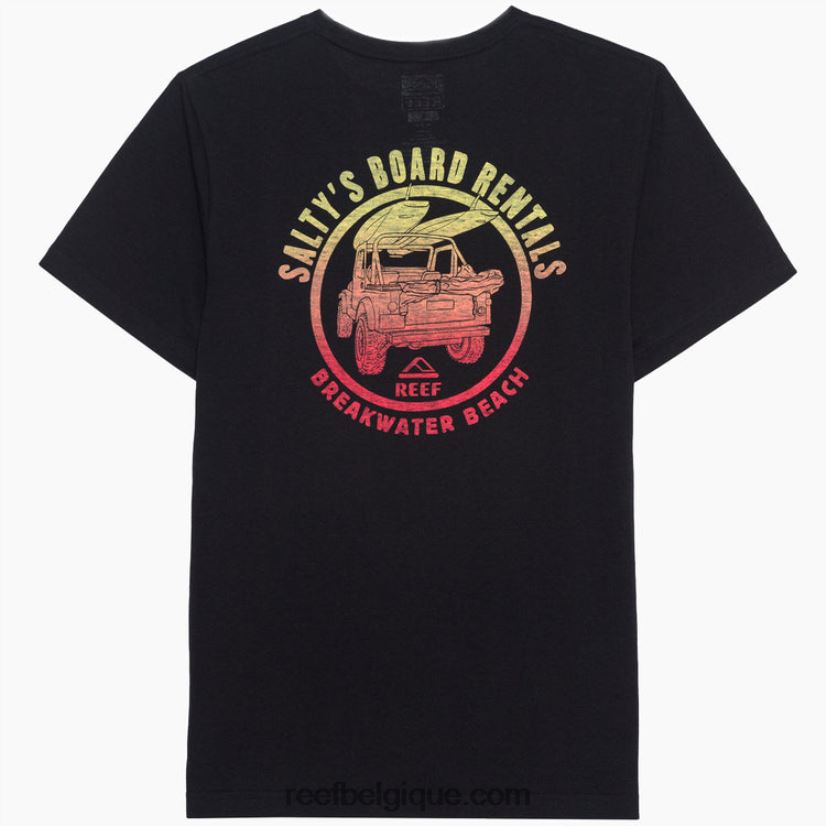 Hommes Reef noir t-shirt salé à manches courtes recyclo 2H4Z0V592