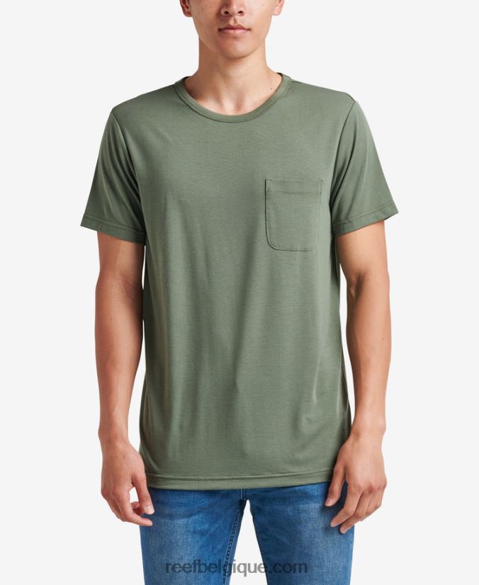 Hommes Reef thym vert t-shirt en tricot à poche à manches courtes smith 2H4Z0V588