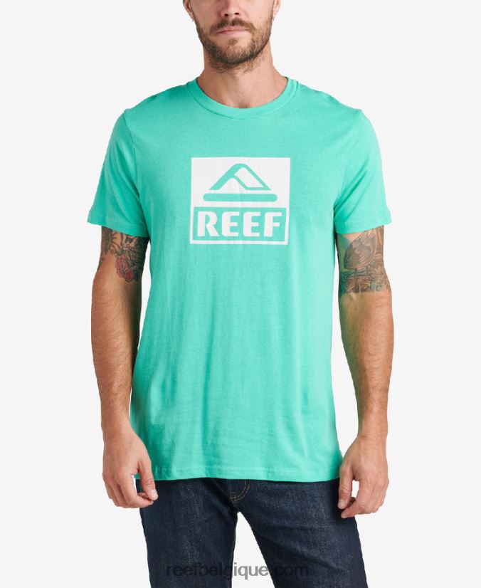 Hommes Reef vert électrique t-shirt pilote à manches courtes 2H4Z0V583